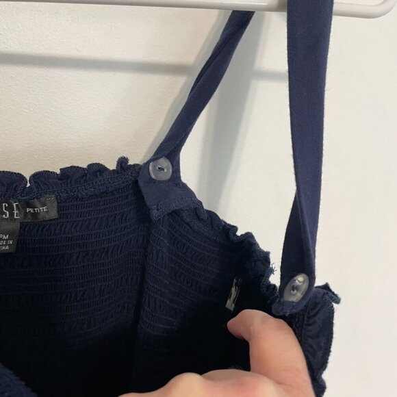 SPENSE Navy Blue Lime Green Fuchsia Smocked Tiered Dress Sundress PETITE Medium - Picture 5 of 14